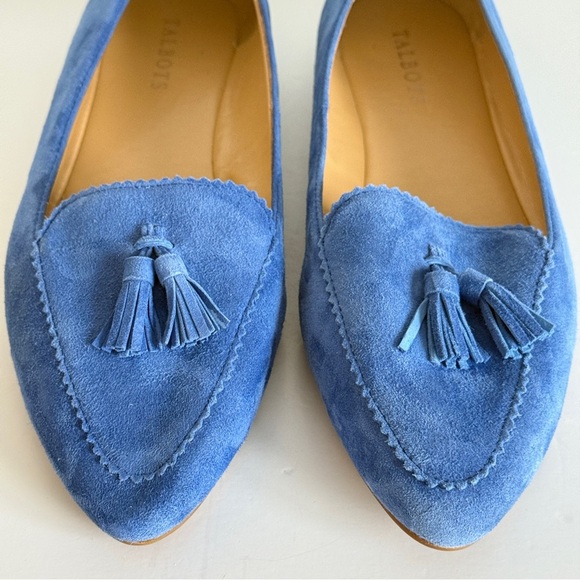 Talbots Francesca Suede Driving Flats Blue Tassel Detailing Size 9 - Picture 6 of 10